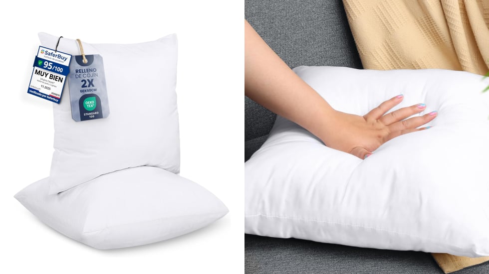 Relleno de cojín para almohadas del sofá (dos unidades).
