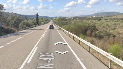 Carretera N-432 a su paso por Espiel (Córdoba).