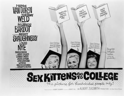 Cartel promocional de 'Sex Kittens Go To College' (1960).