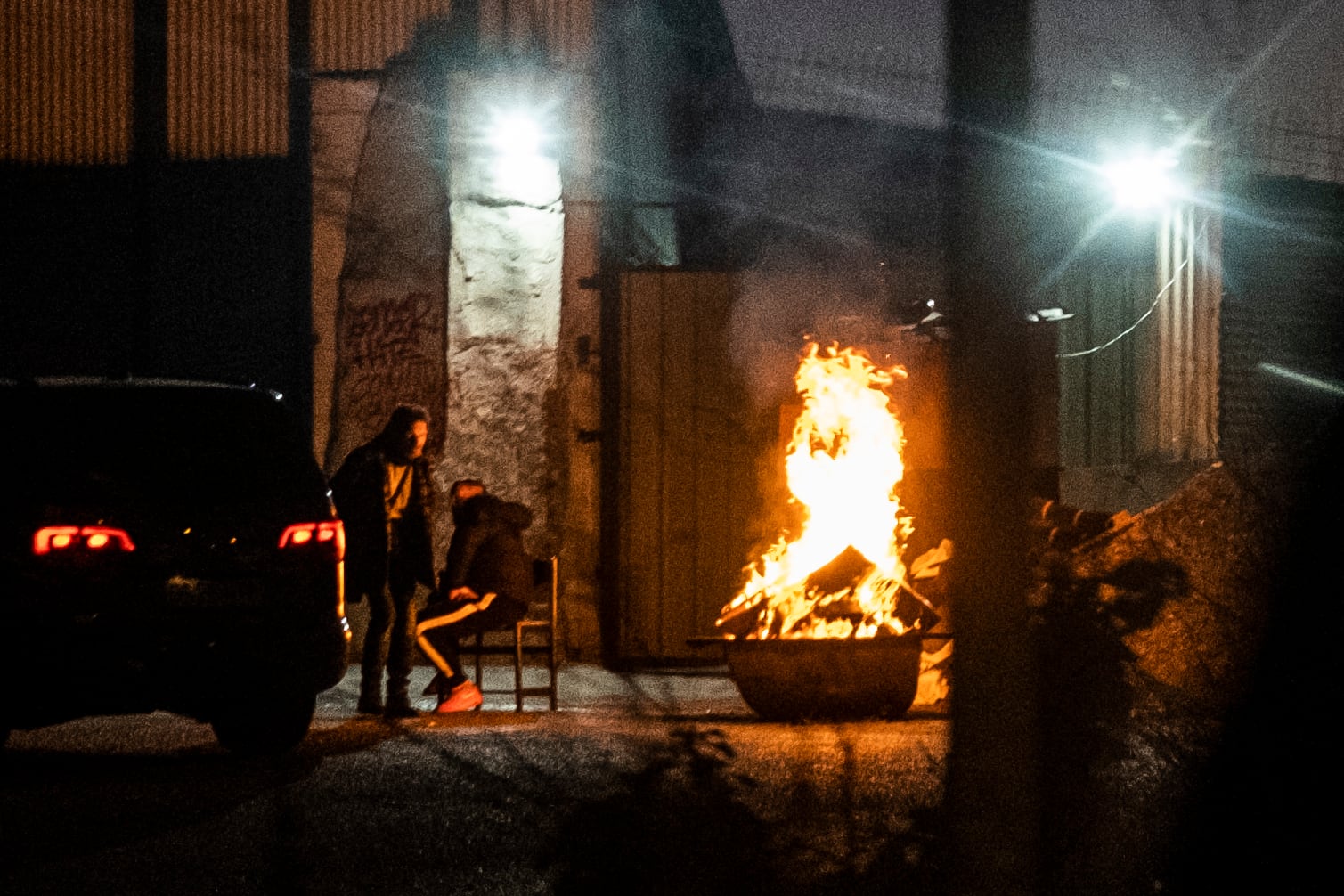 
Ambiente nocturno en la Cañada Real en el camino que conduce a Casa Mariano. 
