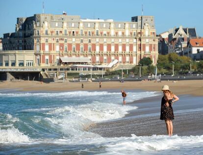 Paseos en la playa de Biarritz. 