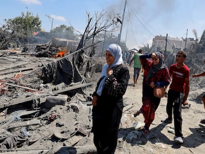 El ataque a una zona humanitaria de Jan Yunis, en imágenes