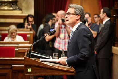 Artur Mas durant el debat de política general.