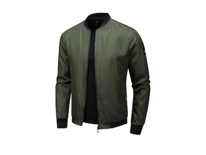 Chaqueta bomber para hombre. Ligera, con cierre de cremallera y disponible en 13 colores. SOLO 12,99€