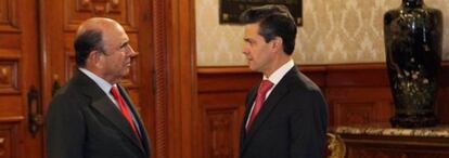 El presidente de Santander, Emilio Botín, con el presidente de México, Enrique Peña Nieto