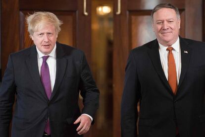 Boris Johnson y Mike Pompeo en Washington.