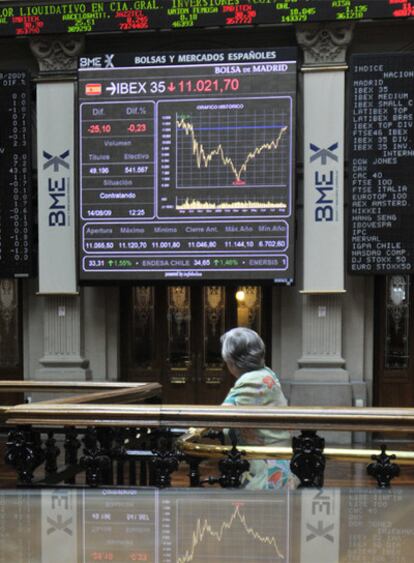 La Bolsa de Madrid, al inicio de la jornada de ayer.