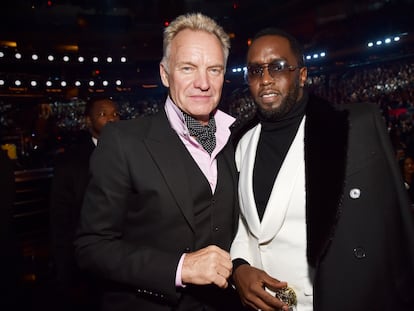 Sting y Sean 'Diddy' Combs, en los premios Grammy celebrados en el Madison Square Garden de Nueva York el 28 de enero de 2018.