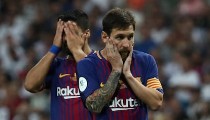 Messi e Luis Suárez no Bernabéu.