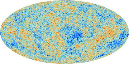 Una pequeña anisotropía de la radiación de fondo cósmico de microondas, medida por el satélite Planck de la Agencia Espacial Europea (ESA, por sus siglas en inglés).