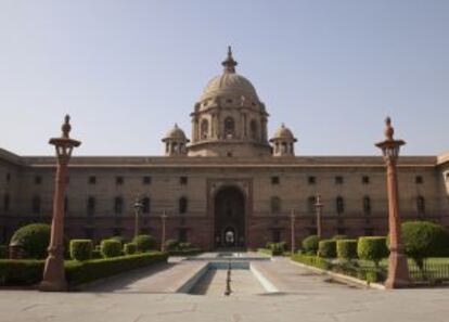 Plaza de Vijay Chowk, en Nueva Delhi.