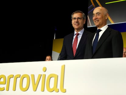 El consejero delegado de Ferrovial, Ignacio Madridejos, junto al presidente de la compañía, Rafael del Pino.