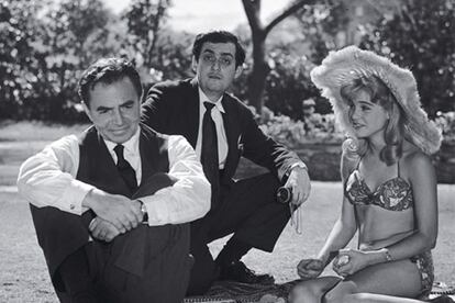 En 1962, Kubrick rod 'Lolita', una de sus obras ms celebradas. Aqu aparece junto a los actores James Mason y Sue Lyon.