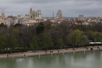 Así se ve Madrid desde el mirador del Retiro.