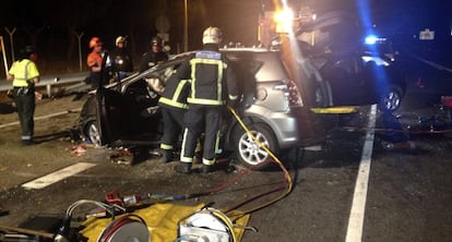 Accidente de tráfico ocurrido en Madrid, el pasado septiembre.