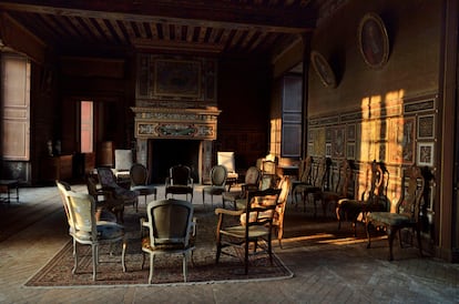 Interior de una de las estancias del castillo de Gizeux (Francia).