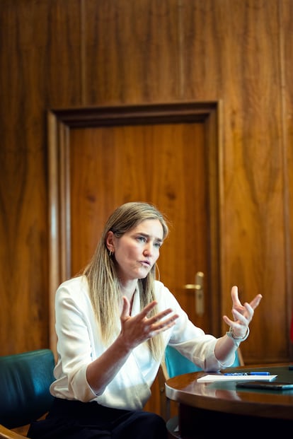Sara Aagesen, en un momento de la entrevista. 
