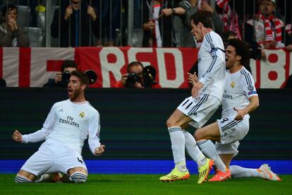 Sergio Ramos celebra el 0 a 1