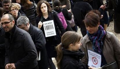 Protestas de los trabajadores de la UPC.