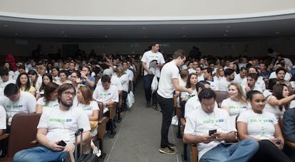 Os pré-candidatos que o movimento RenovaBR está formando para as eleições municipais de 2020 em um encontro em São Paulo, em 15 de setembro.