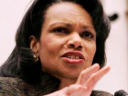 La secretaria de Estado de EE UU, Condoleezza Rice, el pasado jueves.