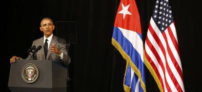 Barack Obama hoy en su discurso al pueblo cubano.