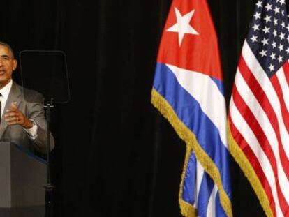 Barack Obama hoy en su discurso al pueblo cubano.