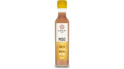 Botella de salsa miso gaze Umami, de 250 ml.