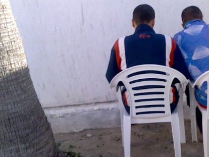 Two Sahrawi refugees after their arrival in the Canary Islands in 2011.