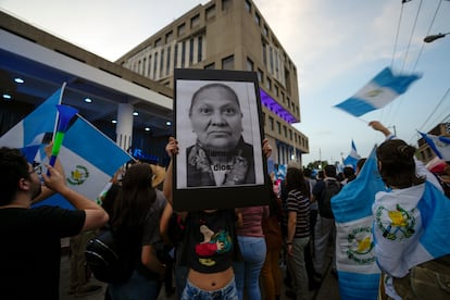 Una manifestación contra Consuela Porras el 14 de julio en Ciudad de Guatemala.