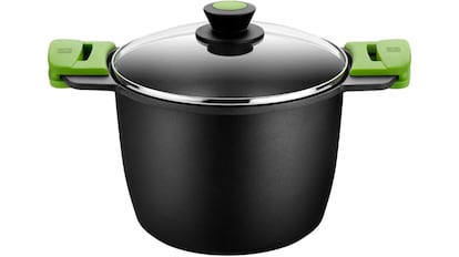 Vista de la olla con tapa alta y con descuento en Amazon.