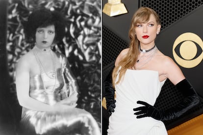 Taylor Swift se inspiró en uno de los estilismos de Clara Bow para su gran noche en los Grammy, que aprovechó para anunciar su nuevo álbum.