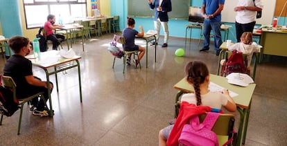 Campamento de verano en un colegio de Tíncer, en Tenerife, este verano.