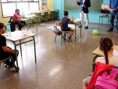 Campamento de verano en un colegio de Tíncer, en Tenerife, este verano.