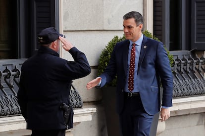 El presidente del Congreso, Pedro Sánchez, a su llegada al Congreso.