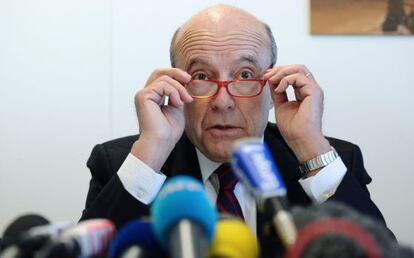 Alain Juppé, durante su conferencia de prensa este jueves en Burdeos.