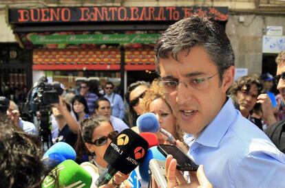 El aspirante a secretario general del PSOE, Eduardo Madina, en Bilbao.