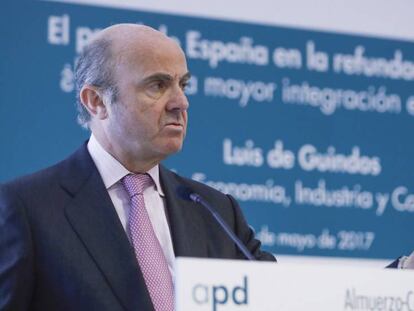 El ministro de Econom&iacute;a, Industria y Competitividad, Luis De Guindos.