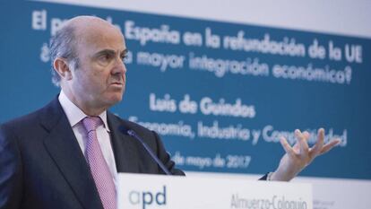 El ministro de Econom&iacute;a, Industria y Competitividad, Luis De Guindos.