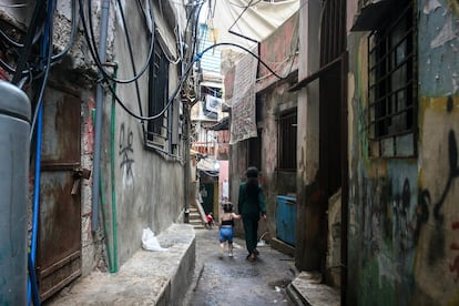 Palestinian refugees in Lebanon.