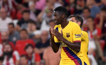 Ousmane Dembélé, el viernes en Bilbao.