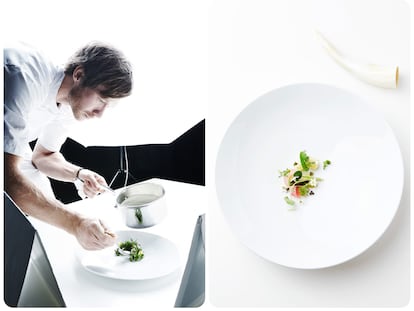 El chef danés Rasmus Kofoed cocinando en Geranium, nombrado el mejor restaurante del mundo.