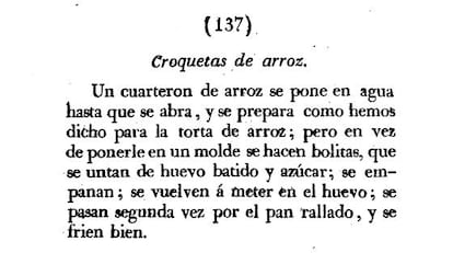 Así eran las croquetas en 1830