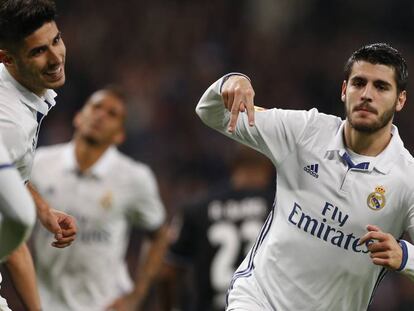 Morata celebra su gol al Deportivo.