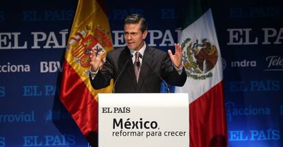 Enrique Peña Nieto, Presidente de los Estados Unidos Méxicanos, durante su intervención "México en el siglo XXI".