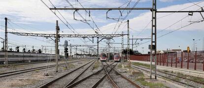 Vías cercanas a la estación de Mataró