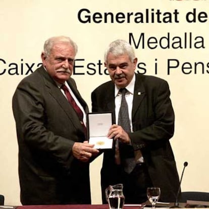 El presidente de La Caixa, Ricard Fornesa (izquierda), y Pasqual Maragall.