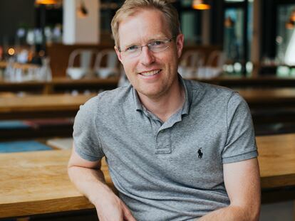 Niklas Micklitz, en la cantina de las oficinas de Google en Múnich.