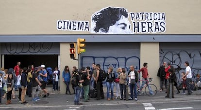 Ocupaci&oacute;n del Palacio del Cinema para la proyecci&oacute;n del documental sobre Patricia Heras.