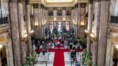 El segundo día del velatorio de José Mujica en el Palacio Legislativo de Uruguay, en Montevideo.